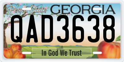 GA license plate QAD3638