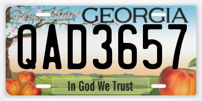 GA license plate QAD3657