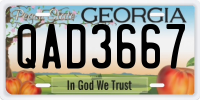 GA license plate QAD3667