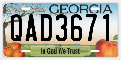 GA license plate QAD3671