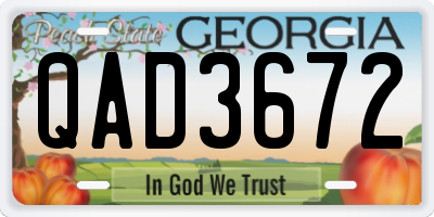 GA license plate QAD3672