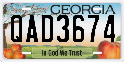 GA license plate QAD3674