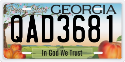 GA license plate QAD3681
