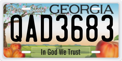 GA license plate QAD3683