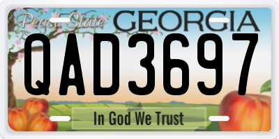GA license plate QAD3697