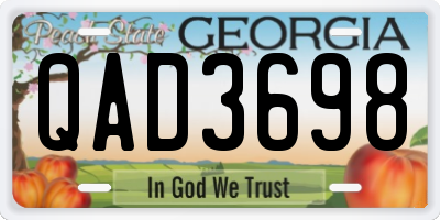 GA license plate QAD3698