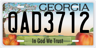 GA license plate QAD3712