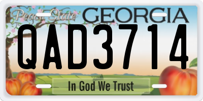 GA license plate QAD3714