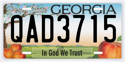 GA license plate QAD3715