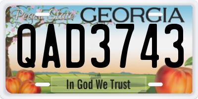GA license plate QAD3743