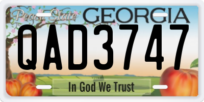GA license plate QAD3747
