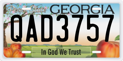 GA license plate QAD3757