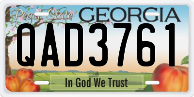 GA license plate QAD3761