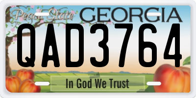 GA license plate QAD3764