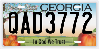 GA license plate QAD3772