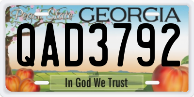 GA license plate QAD3792