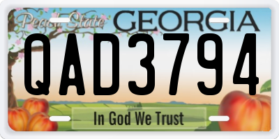 GA license plate QAD3794