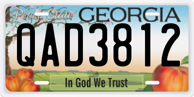 GA license plate QAD3812