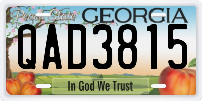 GA license plate QAD3815