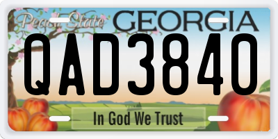 GA license plate QAD3840
