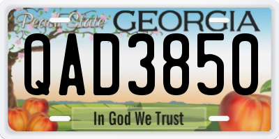 GA license plate QAD3850