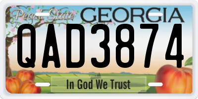 GA license plate QAD3874