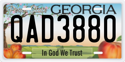 GA license plate QAD3880