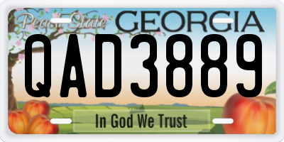 GA license plate QAD3889