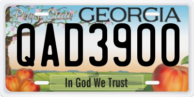 GA license plate QAD3900