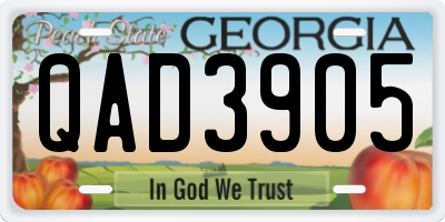 GA license plate QAD3905