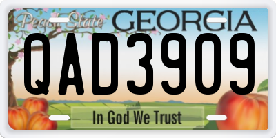 GA license plate QAD3909