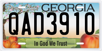 GA license plate QAD3910
