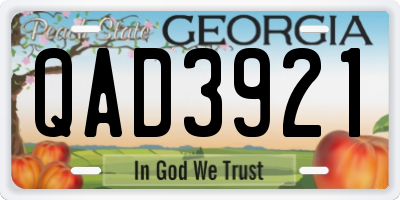 GA license plate QAD3921