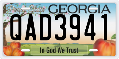 GA license plate QAD3941