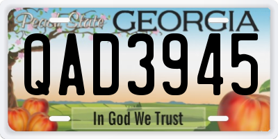 GA license plate QAD3945