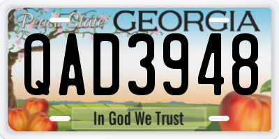 GA license plate QAD3948