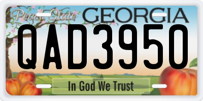 GA license plate QAD3950