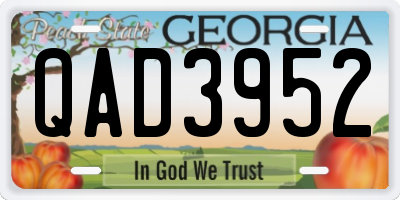 GA license plate QAD3952