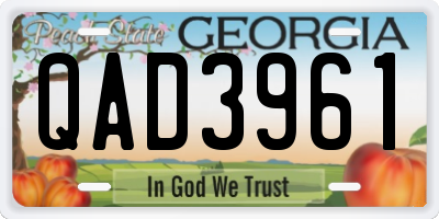 GA license plate QAD3961