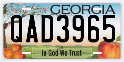 GA license plate QAD3965