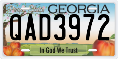 GA license plate QAD3972