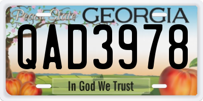 GA license plate QAD3978