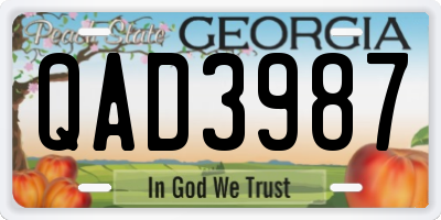 GA license plate QAD3987