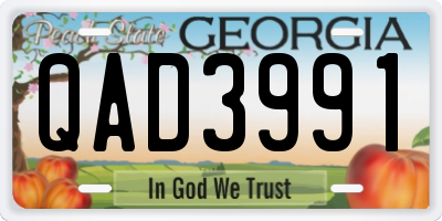 GA license plate QAD3991