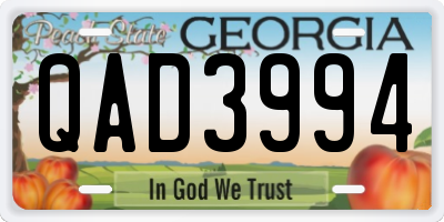 GA license plate QAD3994