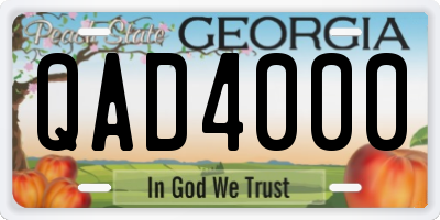 GA license plate QAD4000