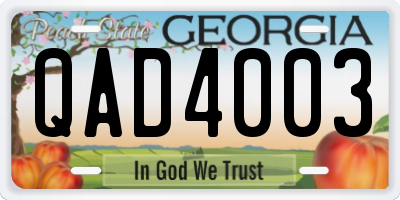 GA license plate QAD4003