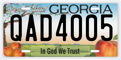 GA license plate QAD4005