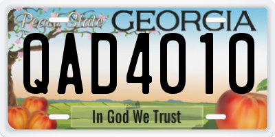 GA license plate QAD4010