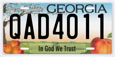 GA license plate QAD4011